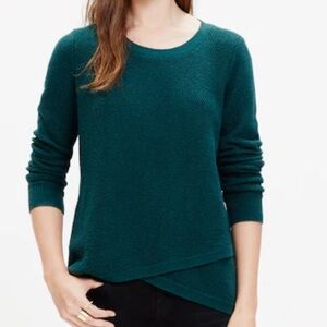 Madewell Utopian Pine Crewneck Faux Wrap Sweater Size XS